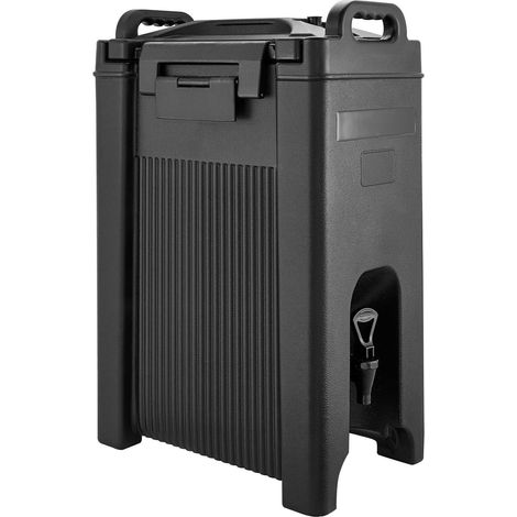 Distributeur de boissons isotherme, 19 L (5 gal), avec robinet et poignée, pour boissons chaudes et froides, idéal pour le thé, le café et l'eau dans les cafés et restaurants. Lot de 2, noir. (1/5)