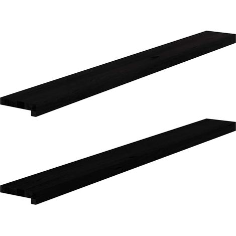 vidaXL Davanzali 2 pz Marrone Scuro 140x15x2 cm Legno Massello Rovere