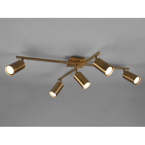 Deckenstrahler MARLEY Altmessing 5-flammig, Arme verstellbar, Breite 77,5cm (1/5)