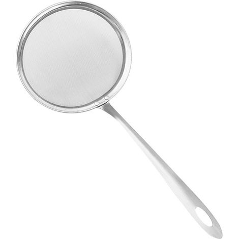 Schiumatoio a maglia fine, con manico lungo, in acciaio inox, per rimuovere grasso e schiuma. (1/5)