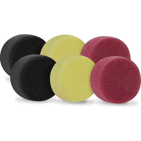 Vonroc – Lot de 6 éponges de polissage 50mm en mousse – Pour polisseuses à double action – Élimination des rayures et polissage des imperfections