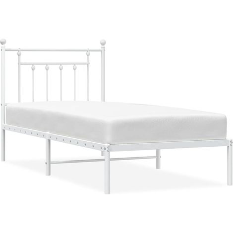 Maison Exclusive - Giroletto con Testiera Metallo Bianco 90x190 cm (1/5)