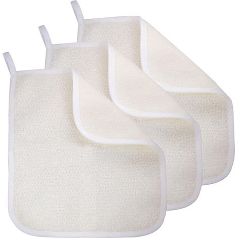 Peeling-Handtücher – 3er-Pack, doppelseitige Nylon-Baumwoll-Reinigungstücher für Körper und Gesicht (1/5)