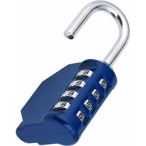 Cadenas code casier, 5 chiffre Cadena a combinaison pour casier vestiaire sport, college, scolaire, Serrure Combinée exterieur pour portail, abri de jardin, bleu (1/5)