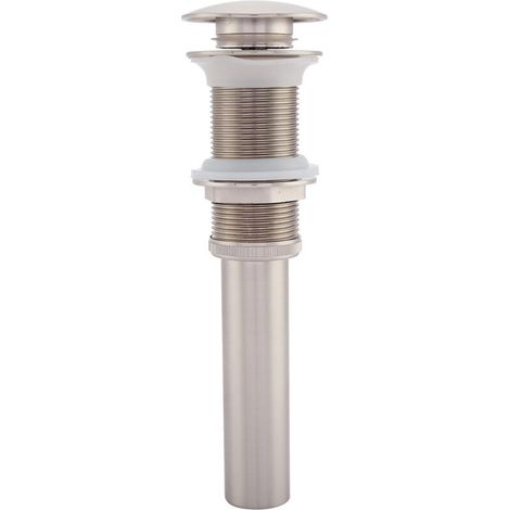 G1-1/4 Brass Bathroom Sink Drain Set - Smooth Push-Button Operation, Sturdy Construction for Home Kitchen, Nickel-Plated (1/5)