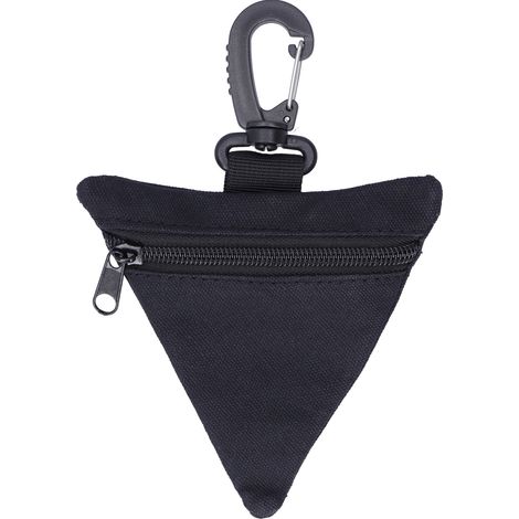Porte-monnaie portable en toile Oxford, sac de ceinture triangulaire extérieur pour clés et argent, avec boucle, noir (1/5)