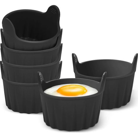 Eierform zum Pochieren – 6er-Set – Lebensmittelechtes Silikon – Antihaftbeschichtung – Für Heißluftfritteuse und Backofen – Hitzebeständig (1/5)