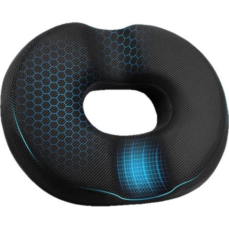 Cojín ortopédico de espuma viscoelástica con forma de rosquilla, cojín para hemorroides, cojín ergonómico para el coxis. (1/5)