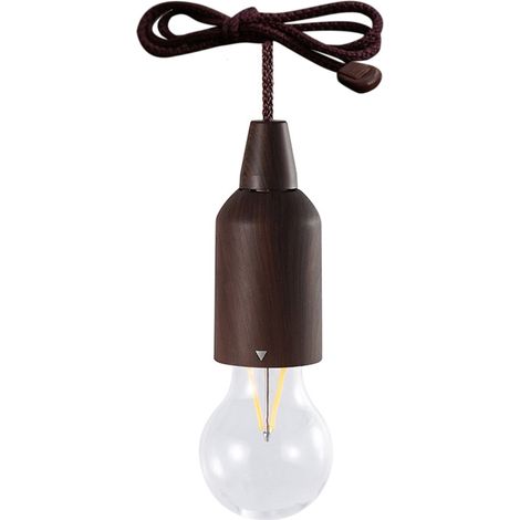 Tragbare LED-Hängelaterne mit Zugknopfbirne, batteriebetrieben, für die Dekoration im Innen- und Außenbereich, beim Camping oder für andere Zwecke. (1/4)