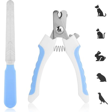 Coupe-Ongles pour Animaux domestiques, Lime à Ongles pour Chien, Tondeuse Professionnelle avec Protection et Verrouillage de sécurité, Coupe-Griffes pour Chiens et Chats(Bleu) (1/5)