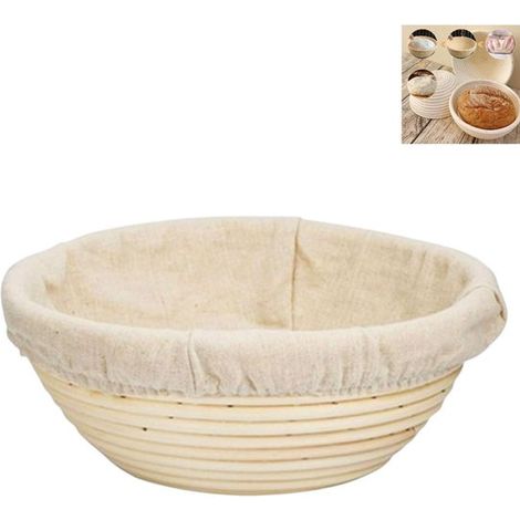 1 pieza, Utensilios de repostería, Cesta de fermentación para pan rústico, Cuenco de ratán, 16 x 6 cm, Cesta de fermentación redonda para pan (1/5)