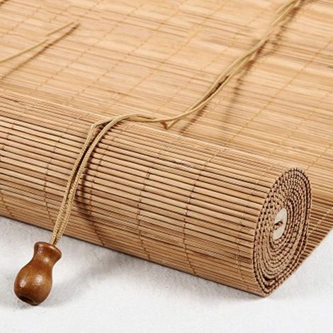 Store Enrouleur en Bambou Taux de Shading 65% Stores À Rouleaux Romains Rideau filtrant la lumière Venitien Volets Protection Vie privée (100 x 180 cm) - 100 cm (1/5)