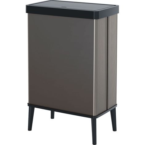 Pattumiera Alta 54L Keter Verto High 43,5x26,5x68,7 cm in Plastica Grigio Perla