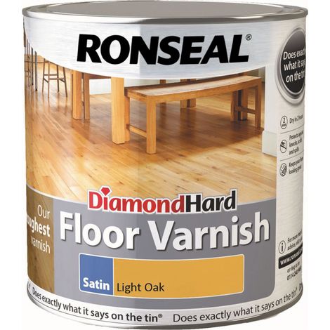 Ronseal Diamond Hard Floor Varnish - Light Oak - Satin - 2.5L