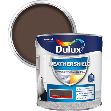 Dulux Weathershield Exterior Gloss Paint - Conker - 2.5L