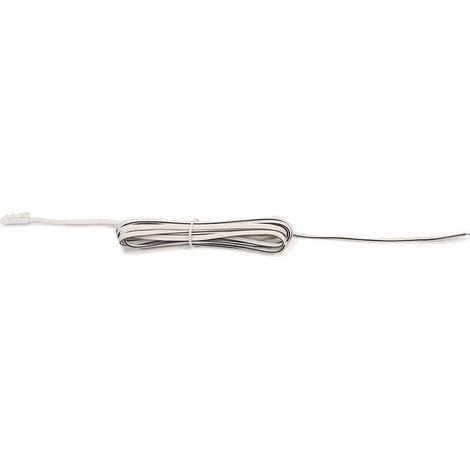 L&S LED Verbindungsleitung 24V DC, Stecker, 2000mm, weiß/weiß-grau, 24VDC, weiß, Enden verzinnt