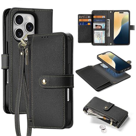 Étui magnétique en cuir de vachette DUX DUCIS Lawa Series pour iPhone 16 Pro Max, coque détachable multicolore (1/5)