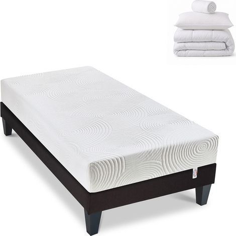 Prêt-à-dormir HÉRA avec Sommier, Couette, Oreillers et Protège-matelas - 90x190 cm (1/5)