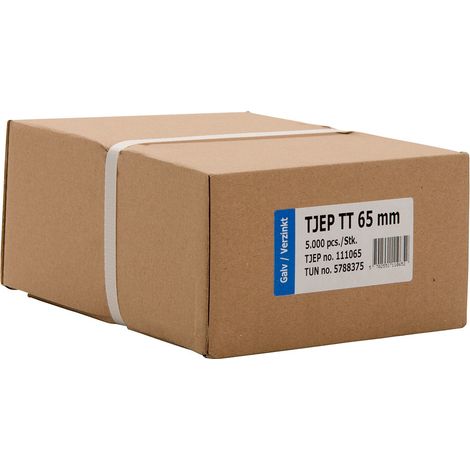 Lot de 5000 clous à parquet 65 mm – Tête T – Finition galvanisée pour cloueur TT-65 – Applications robustes et durables – Tjep