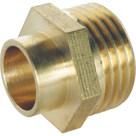 Raccord laiton droit à souder - Mâle 15/21 - Tube cuivre Ø12 - Sachet 2 pièces