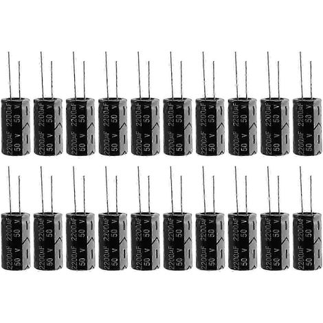 Lot de 20 condensateurs électrolytiques polarisés 2200 uf 50 V 105 C 16 x 31 mm (1/5)