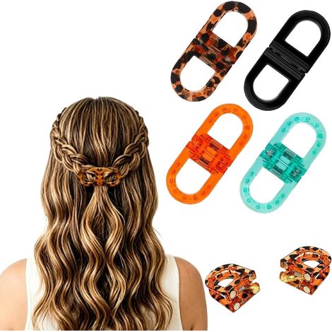 Magnetic Hair Clips Set of 4 2 in 1 Non-Slip Seamless Hair Accessories Practical Firm Hold Hair Clips for Styling and Daily Use