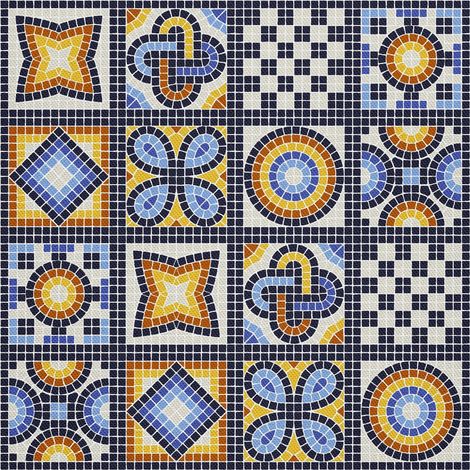 Telas decorativas para exteriores Oxford - motivo: patrón de mosaico antiguo (1/5)