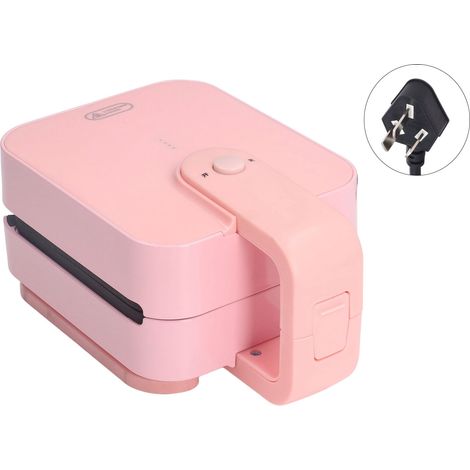 Mini appareil à sandwichs rose portable 650 W, gaufrier, presse à panini électrique, prise australienne 220 V, idéal pour chambre d'étudiant - AquaForge (1/5)