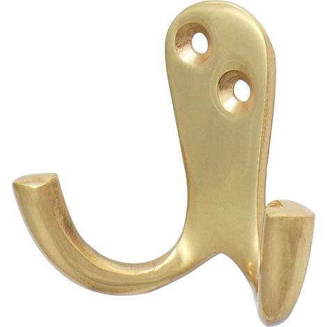TIMCO Double Robe Hook Polished Brass - 47 x 24mm