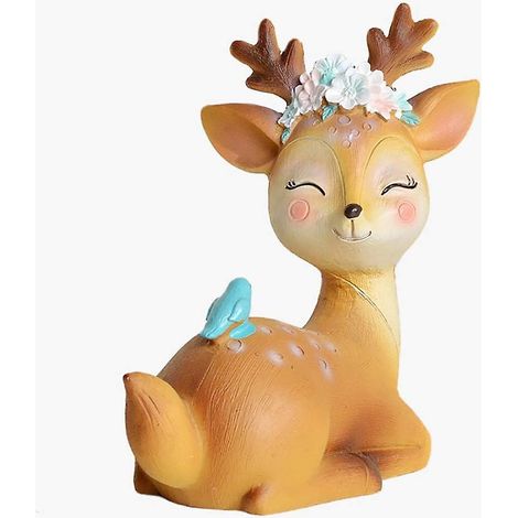 Décoration intérieure de voiture créative en résine représentant un cerf Sika, pour la maison et le bureau (1/5)