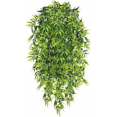 4Pcs Plantes Tombantes Artificielles Feuille de Bambou Fausse Plante Verte Tombante Plantes Artificielles Suspendues Faux Feuilles de Bambou Suspendues pour Intérieure Extérieure Mur Arche Jardin (1/5)