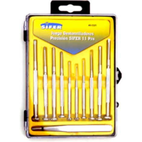 SIFER 401321 Präzisions-Schraubendreher-Set, 11 Stück