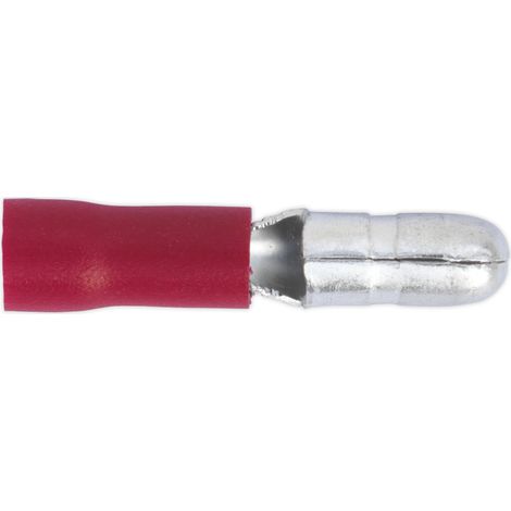 Sealey RT11 Male Bullet Terminal 4mm, Red - Pack of 100