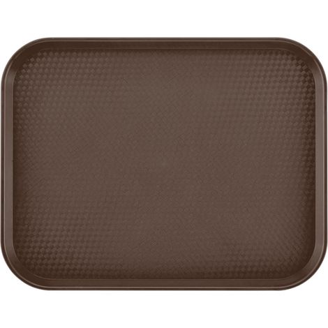 Rutschfeste Servierplatte aus Polypropylen, 355 x 457 mm – braun