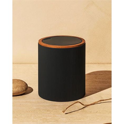Pattumiera 5L in plastica nero London (1/2)