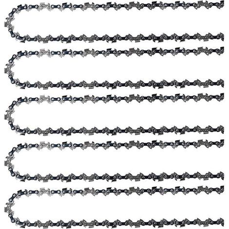Lot de 5 chaînes de tronçonneuse de 14 pouces (35,5 cm) avec 52 maillons d'entraînement, compatibles avec Husqvarna, Echo et Poulan. (1/5)