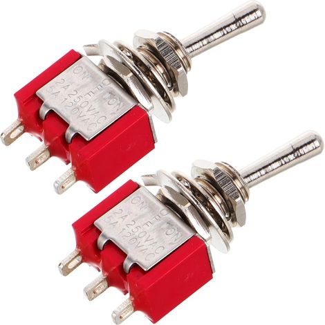 Interrupteur à Bascule Momentané et Applications Marines 3 Broches 2 Positions en Cuivre Rouge, Étanche et Facile à Utiliser pour Tableau de Bord Automobile (1/5)