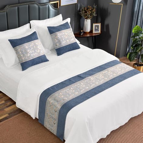 Chenille Bed Frame, Durable Decorative Bed Scarf for Home and Hotel (Cushion Covers Sold Separately) (1/5)