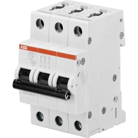 Disjoncteur S203L 3P 63A Courbe D Raccordement à vis - 6KA (3Modules) 2CDS243701R0631 ABB 350369