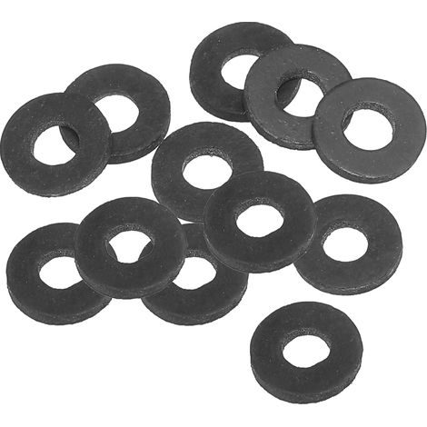 M5 Joint Plat En Caoutchouc, 12 Pièces 5mm DI 13mm DE 1.5mm Épaisseur Joint D'Étanchéité Espaceur Pour Robinet Tuyau Raccord Boulon, Noir (1/5)