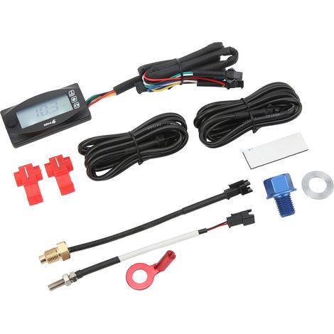 Thermomètre moto 4 en 1 : température d'huile moteur, tension, heure, affichage numérique LCD, DC12V, universel, M16x1,5 (1/5)