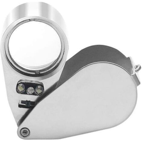 40X Jeweler's Magnifier Foldable Pocket Magnifier Illuminating Magnifying Glass with LED Light and UV Lamp (1/5)