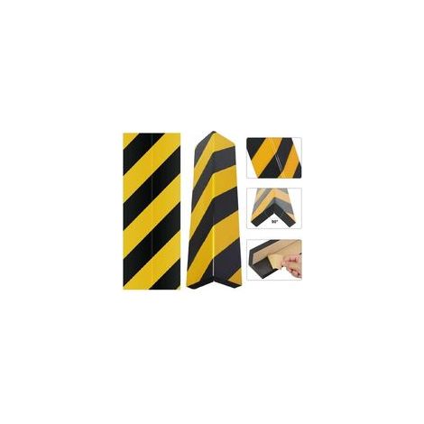 Lot de 2 protecteurs d'angle en mousse EVA 40x15 cm – Auto-adhésifs pour colonnes et murs – Sécurité renforcée avec visibilité jaune noir (1/5)