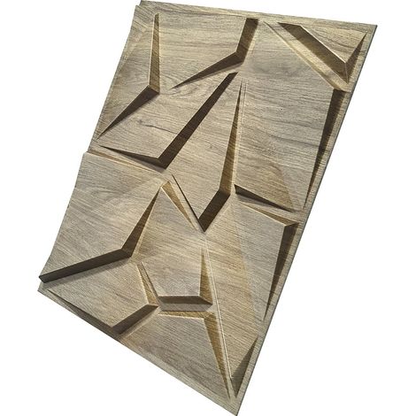 Pannello murale 3D in PVC - Lotto di 12 pezzi - 3 m² - Naturale chiaro - ANGLIO (1/3)