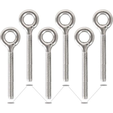 6 Pack M10 304 Anneaux en Acier Inoxydable Soudés Fermés Boulons à Oeil de Tige Filetée Résistant à La Corrosion-Vis à œil (1/5)