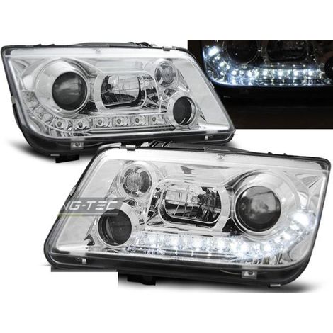 Paire de feux phares VW Bora 98-05 daylight led chrome-27361880 (1/2)