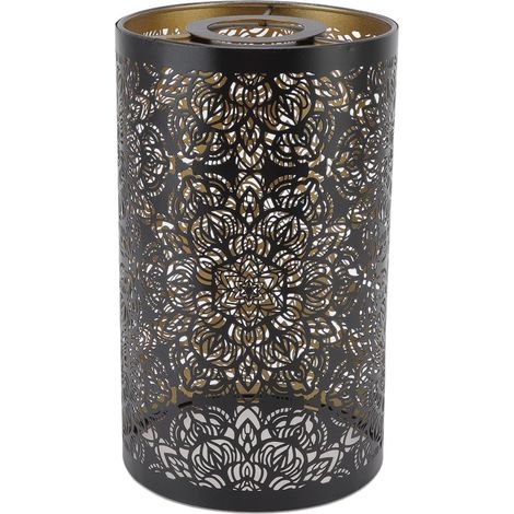Metal Lampshade, Iron Cylinder Circular Pattern Hollow Carving Lampshade, E27 E26 Decorative Modern Style Bedside Table Lampshade Detachable for Wall Light (1/5)