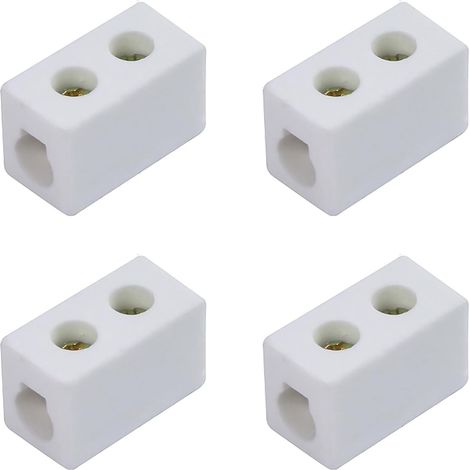 CCYKXA Single-way ceramic terminal block, 30A 250V High-temperature porcelain ceramic connectors with 6mm entry opening for electrical cable and various wiring situations (4pcs) (1/5)