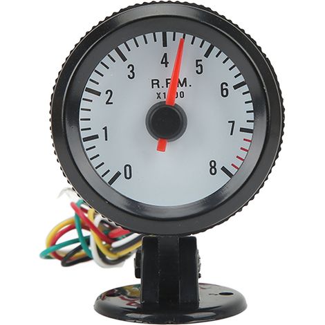 Tachymètre 0-8000 tr/min, manomètre 52 mm, rétroéclairage LED bleu pour voiture essence 4, 6 ou 8 cylindres (1/5)