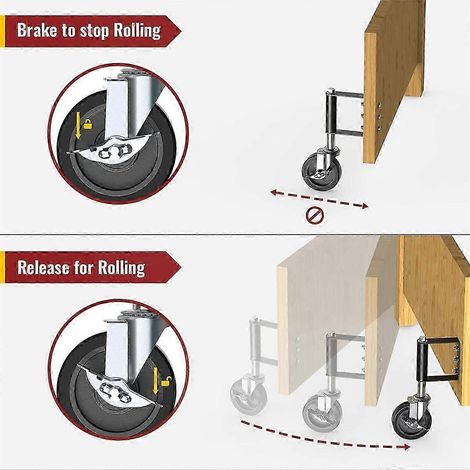 Roulettes pivotantes robustes à ressort pour portails en bois, clôtures et roues de jardin (1/4)